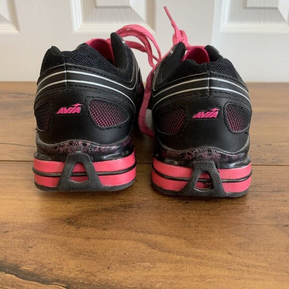 Womens Avia 7.5 Shock Absorbing Athletic Sneaker Shoe Kidcore Black Pink Shox - Picture 3 of 8